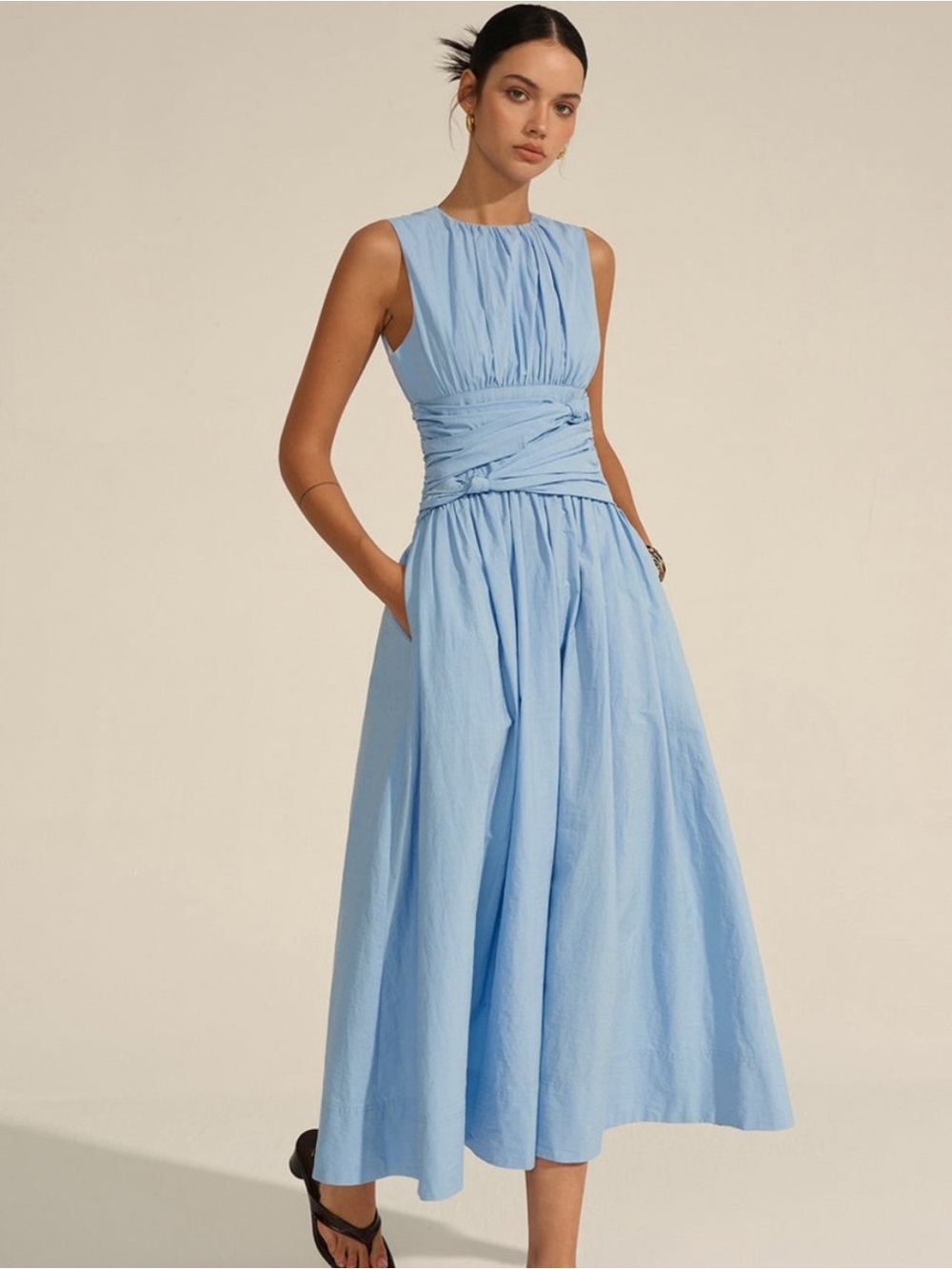 Commense Light Blue Sleeveless Maxi Dress